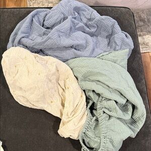 Set of 3 Mushie mini crib sheets